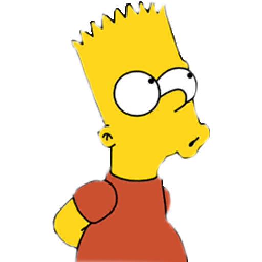 Figurinha: Bart Simpson pensativo