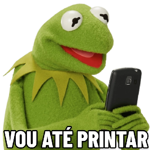 Figurinha: Kermit diz 'Vou até printar'