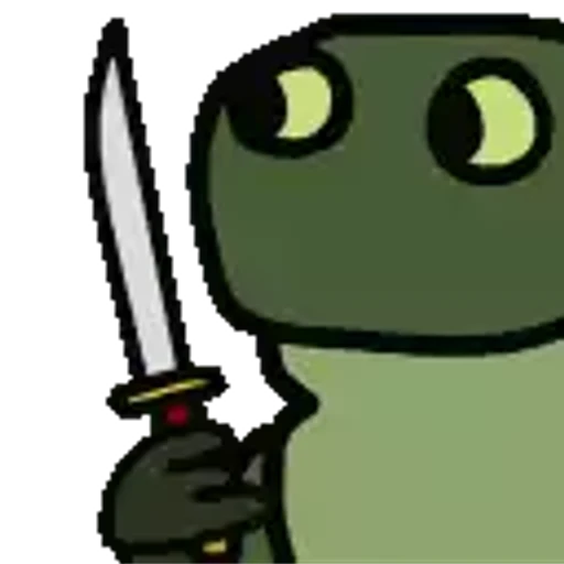 Figurinha: Sapo com faca