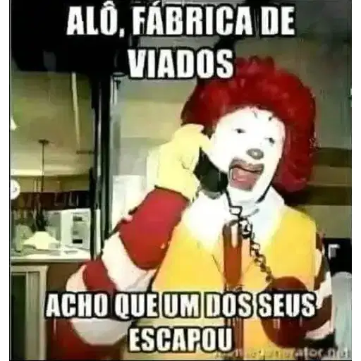 Figurinha: Ronald McDonald liga para a fábrica
