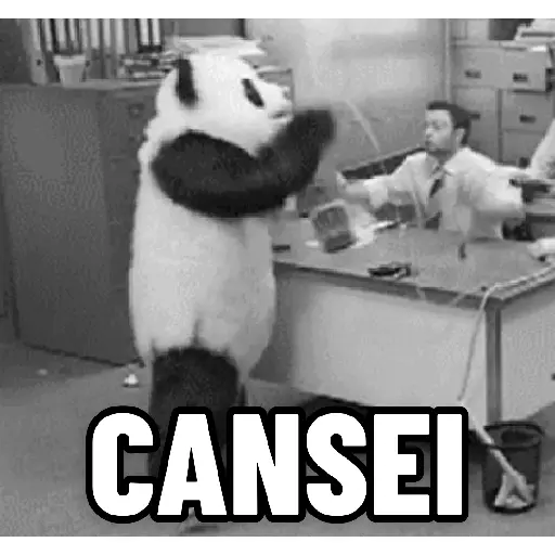 Figurinha: Panda Cansado no Escritório