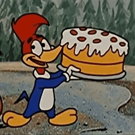 Figurinha: Pica Pau com Bolo