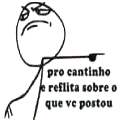 Figurinha: Va pro cantinho e reflita