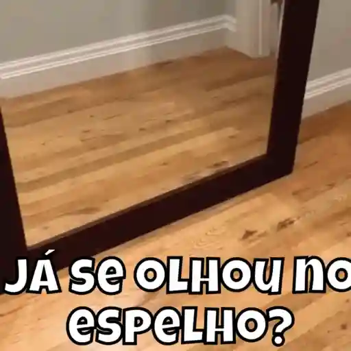 Figurinha: Cachorro se olha no espelho