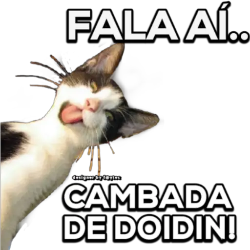 Figurinha: Gato com a língua de fora
