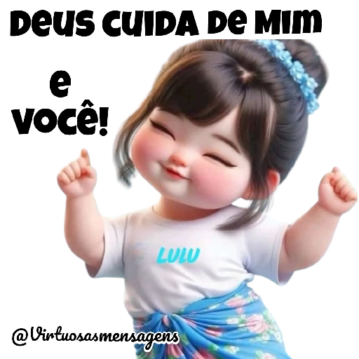 Figurinha: Deus cuida de mim e você!