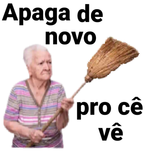 Figurinha: Vó com vassoura