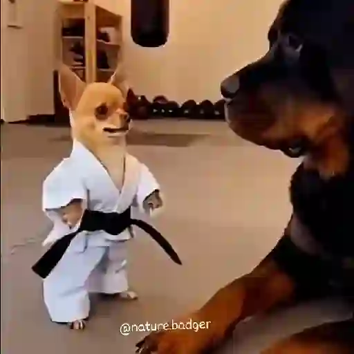 Figurinha: Cachorro Lutador de Karatê
