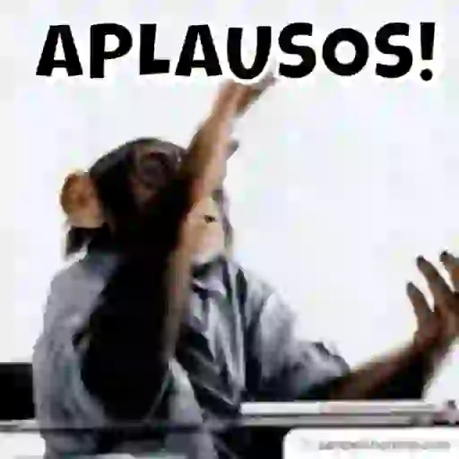 Figurinha: Chimpanzé aplaudindo