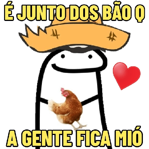 Figurinha: Flork com galinha e coração
