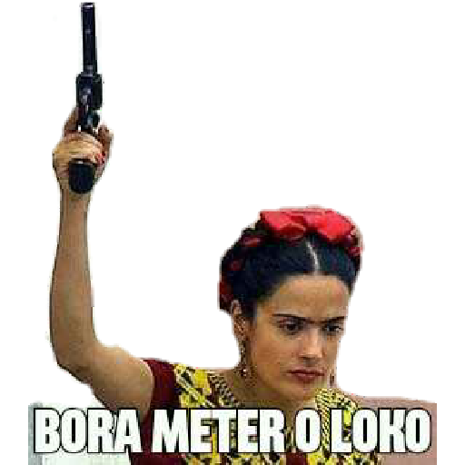 Figurinha: Frida Kahlo com arma