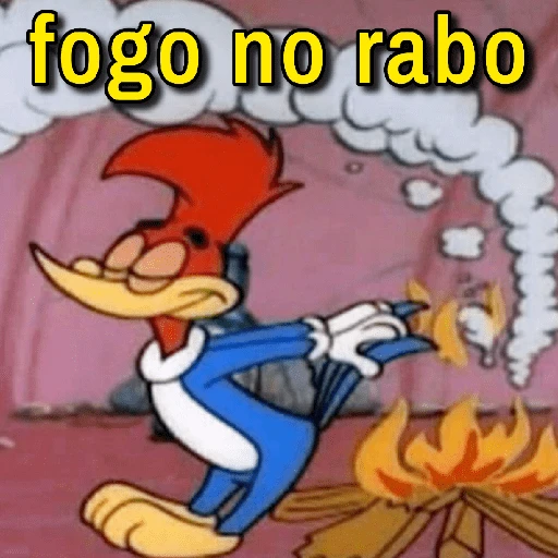 Figurinha: Pica-Pau com fogo no rabo