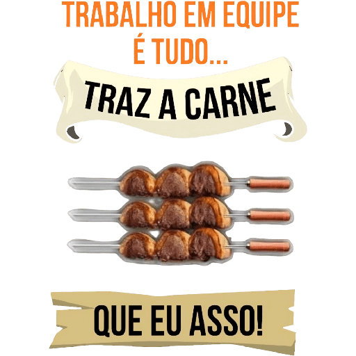 Figurinha: Trabalho em equipe traz a carne