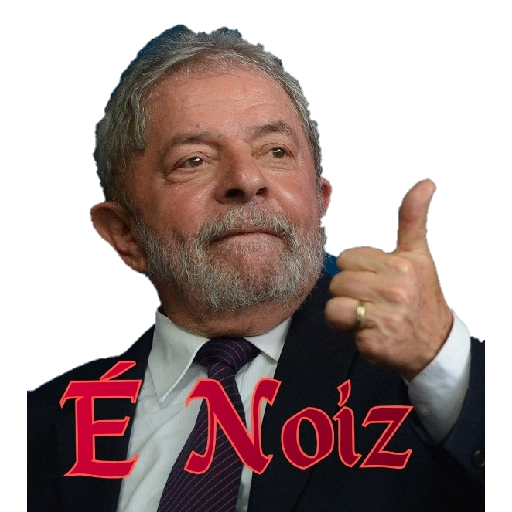 Figurinha: Lula comemorando com o polegar para cima