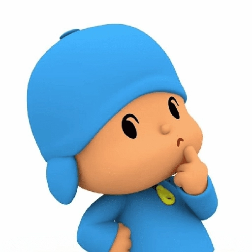 Figurinha: Pocoyó pensativo