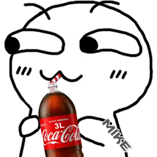 Figurinha: Mike bebendo Coca-Cola