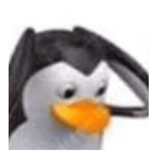Figurinha: Pinguim triste com cabelo