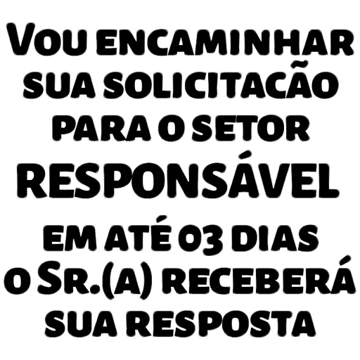Figurinha: Encaminhamento de solicitação