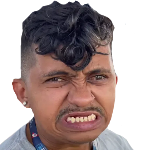 Figurinha: Homem fazendo careta