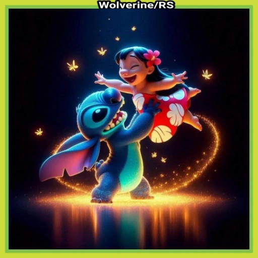 Figurinha: Lilo e Stitch em clima de festa