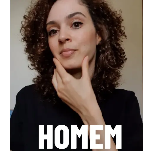 Figurinha: Mulher fala "HOMEM"