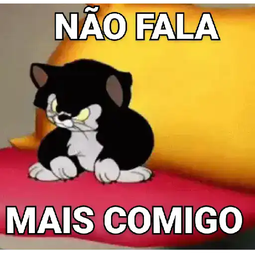 Figurinha: Gatinho bravo: Não fala mais comigo