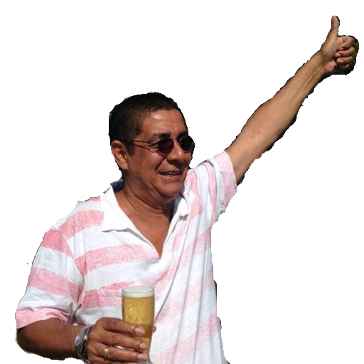 Figurinha: Homem dando ok com cerveja