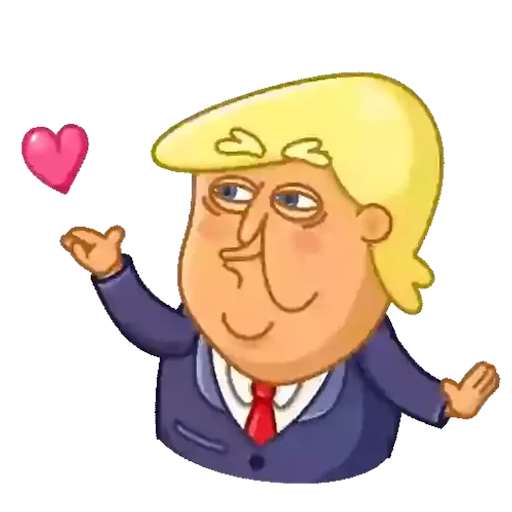 Figurinha: Donald Trump lança corações
