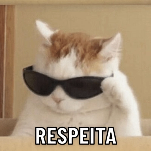 Figurinha: Gato de óculos escuros "Respeita"