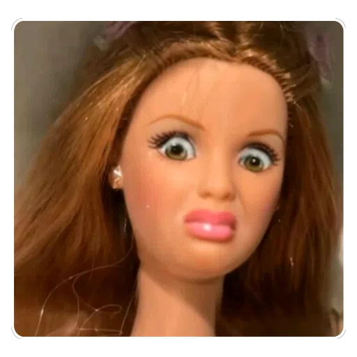 Figurinha: Cara de nojo de boneca