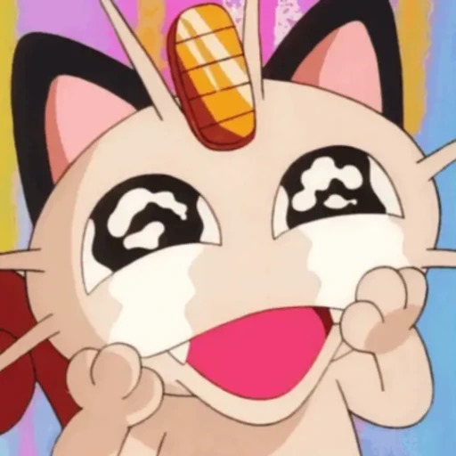 Figurinha: Meowth emocionado