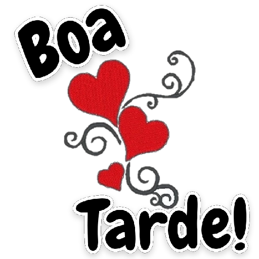 Figurinha: Boa Tarde com Corações Vermelhos