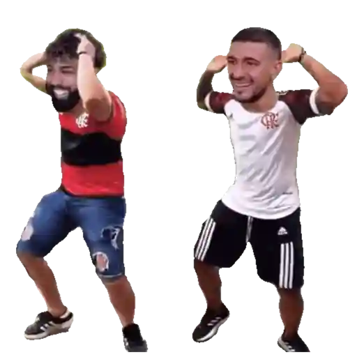 Figurinha: Dois jogadores comemorando gol