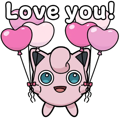 Figurinha: Jigglypuff com corações