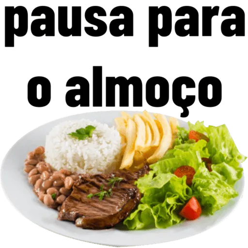 Figurinha: Pausa para o almoço