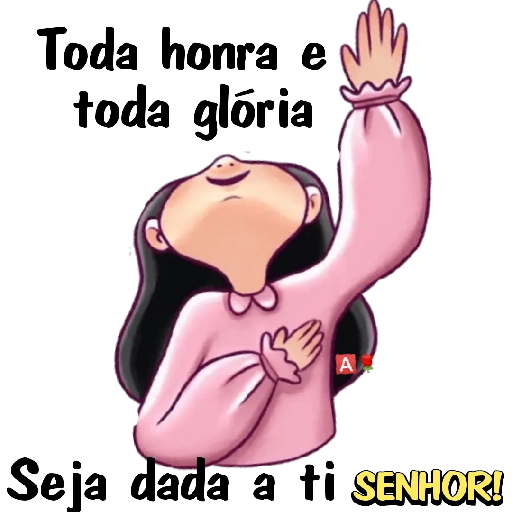 Figurinha: Moça rezando ao Senhor