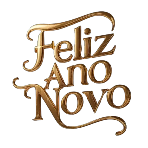 Figurinha: Feliz Ano Novo dourado