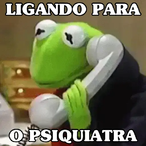 Figurinha: Kermit Ligando Para o Psiquiatra