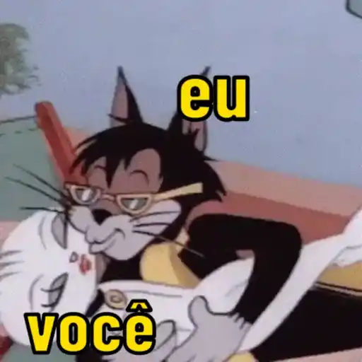Figurinha: Gato romântico