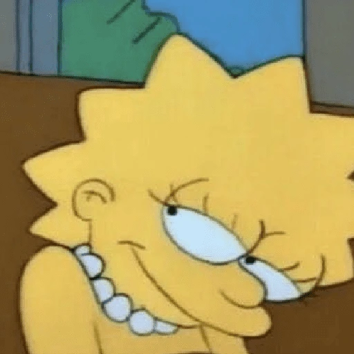 Figurinha: Lisa Simpson com sorriso malicioso