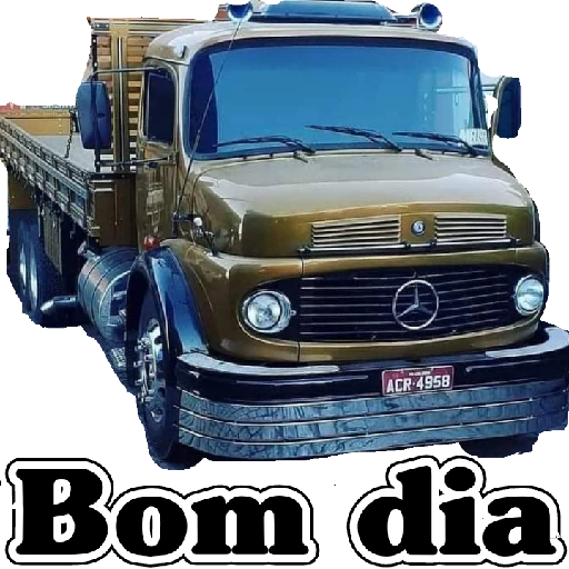 Figurinha: Caminhão Mercedes Benz com Bom Dia