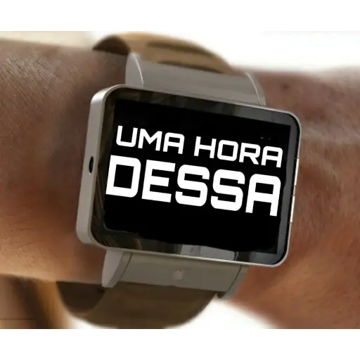 Figurinha: Relógio com mensagem "Uma hora dessa"