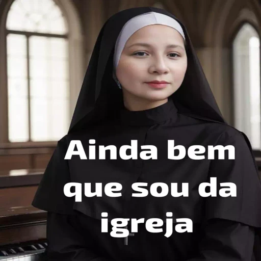 Figurinha: Irmã com fé e estilo