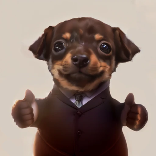Figurinha: Cachorrinho de terno aprovando