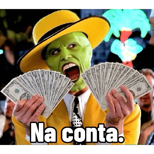 Figurinha: Máscara com dinheiro