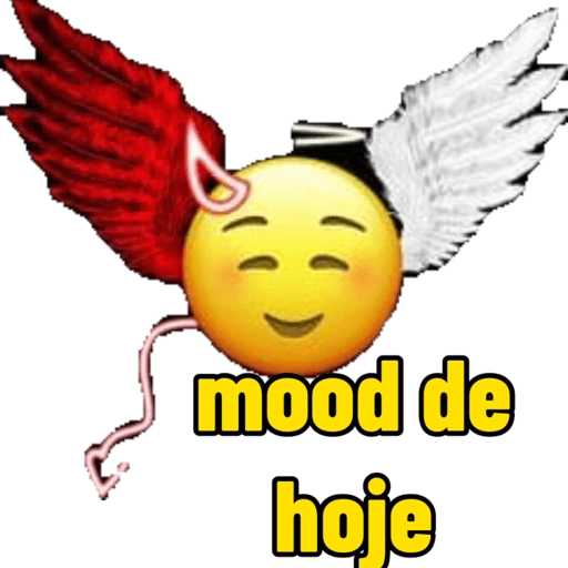 Figurinha: Emoji anjo e demônio 'mood de hoje'