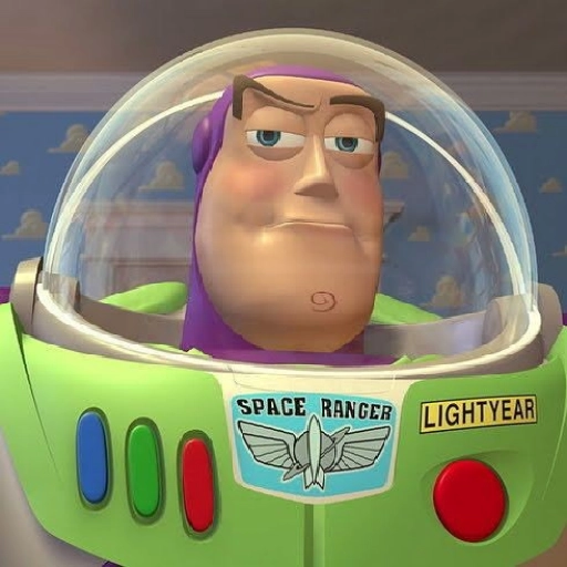 Figurinha: Buzz Lightyear desconfiado
