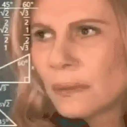 Figurinha: Mulher Pensando em Matemática