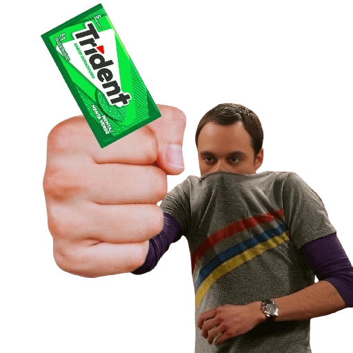 Figurinha: Sheldon Cooper com Trident