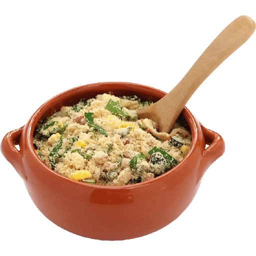 Figurinha: Feijoada em gamela com colher